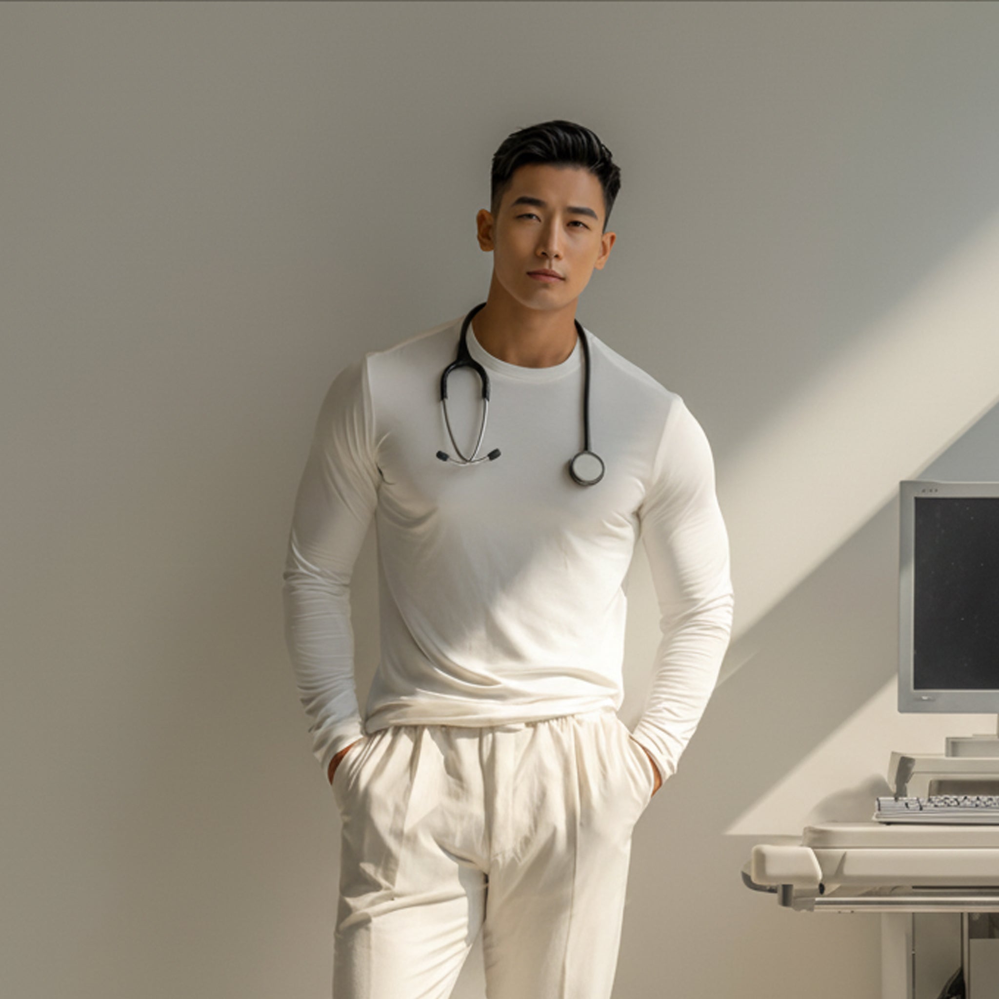 Mason White Long Sleeve Crew