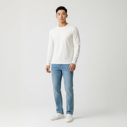 Mason White Long Sleeve Crew