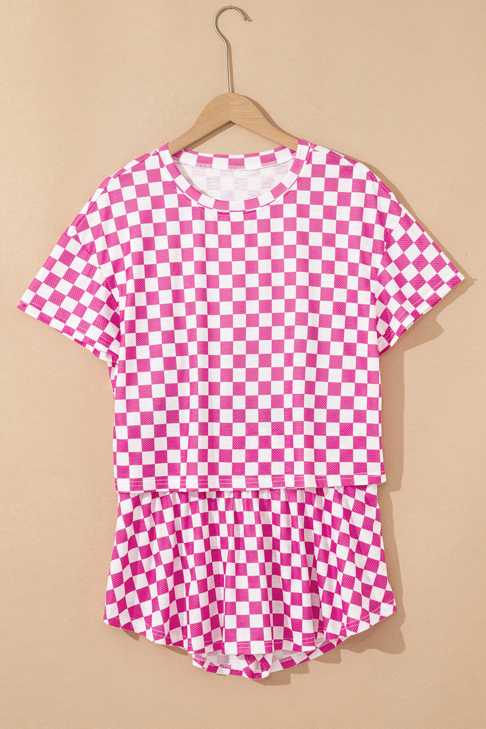 Checker T-Shirt &amp; High Waist Skort Set