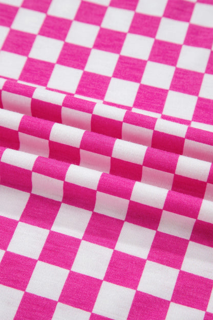 Checker Short Sleeve Tee &amp; Pants Lounge Set