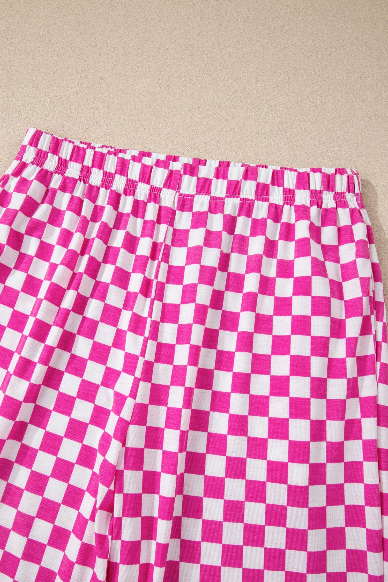 Checker Short Sleeve Tee &amp; Pants Lounge Set