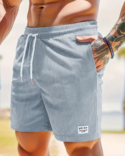 Lace-up Drawstring Shorts Summer Corduroy Sports Short Pants Mens Clothing