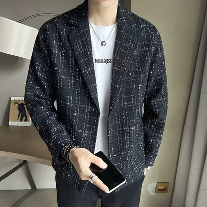 Mens Avant-garde Plaid Blazer