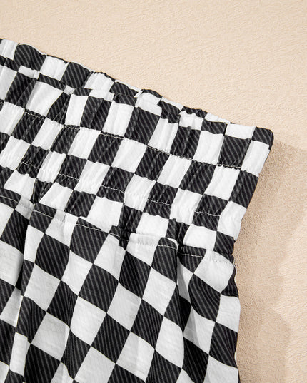 Checker T-Shirt & High Waist Skort Set