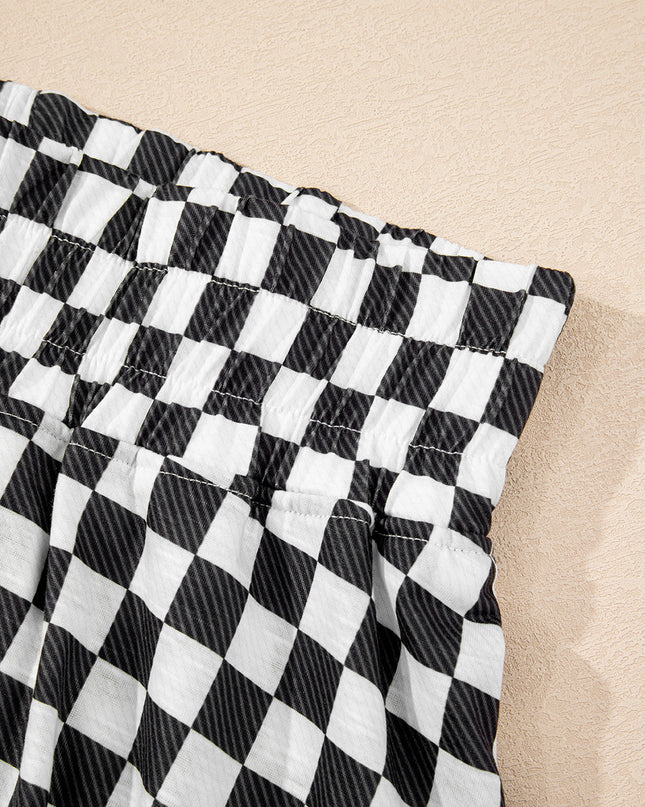 Checker T-Shirt & High Waist Skort Set