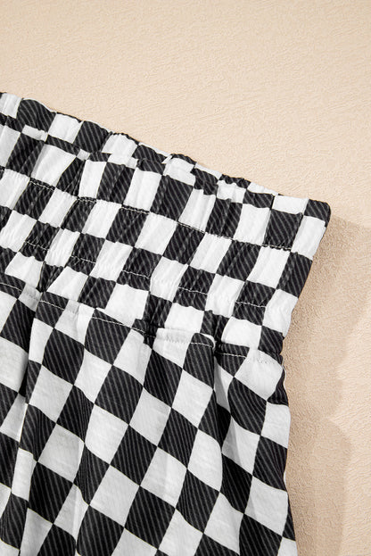 Checker T-Shirt &amp; High Waist Skort Set