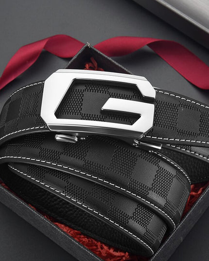 Mens Leather Belt With Lettering