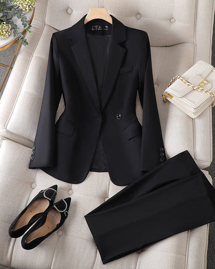 The Professional Commuter Set Includes A Long-sleeve Blazer And Trousers