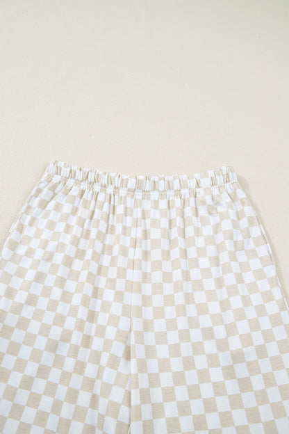 Checker Short Sleeve Tee &amp; Pants Lounge Set