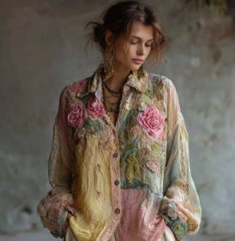 Women's Wear All-matching Printed Casual Lapel Shirt