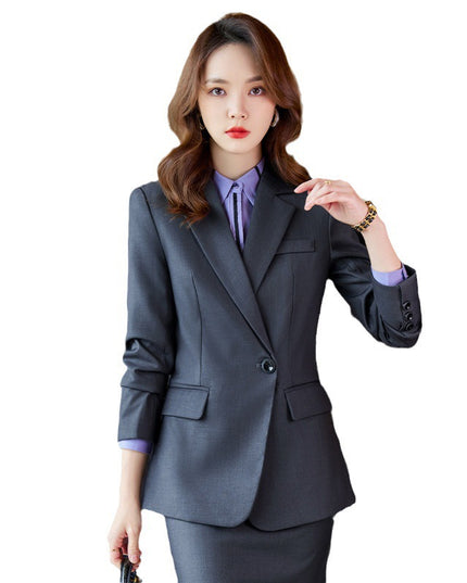 The Professional Commuter Set Includes A Long-sleeve Blazer And Trousers