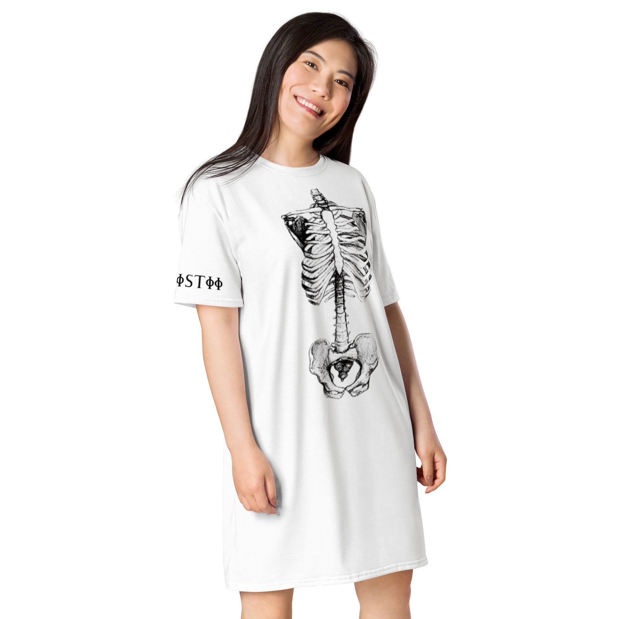 Bone Anatomy T-Shirt Dress | Graphic Statement Style