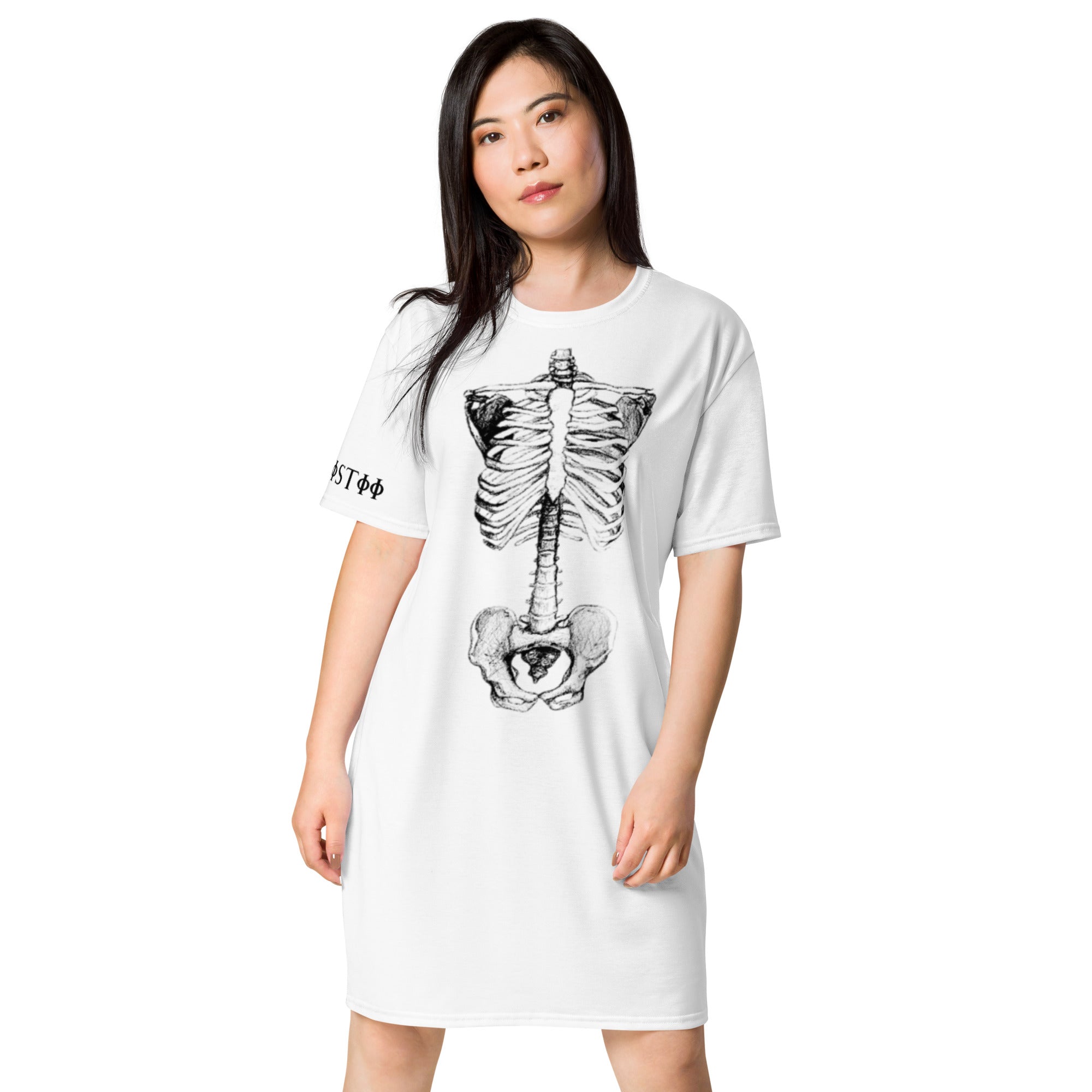 Bone Anatomy T-Shirt Dress | Graphic Statement Style