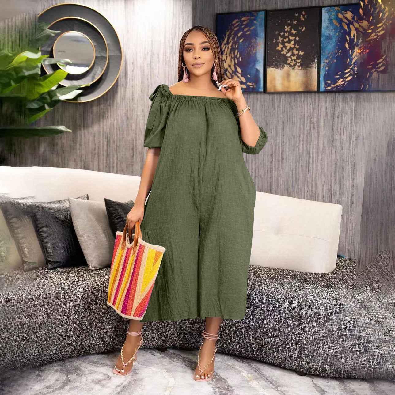 Casual Loose Cropped Jumpsuit
