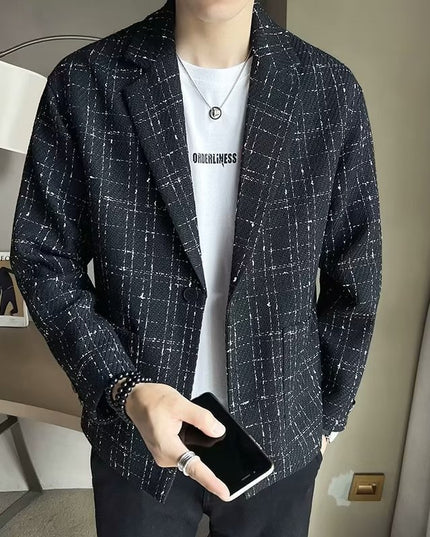 Mens Avant-garde Plaid Blazer