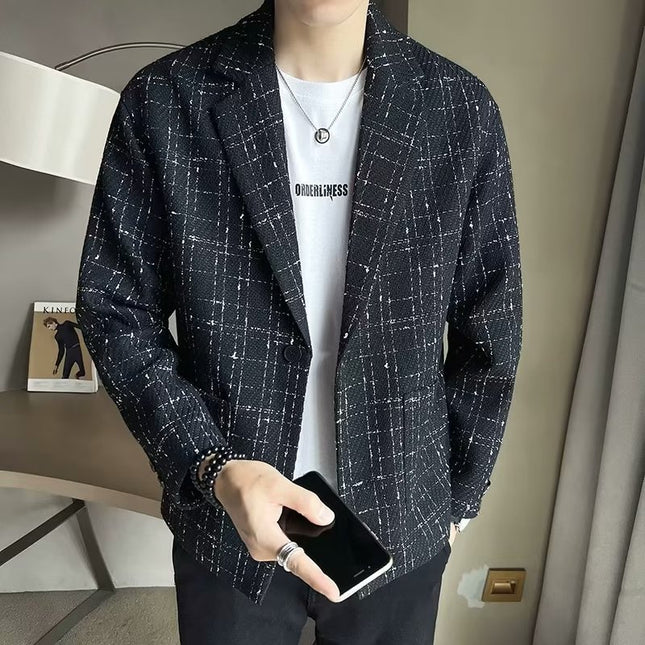 Mens Avant-garde Plaid Blazer