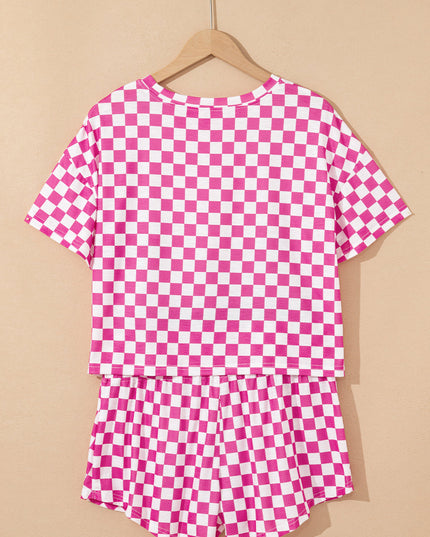 Checker T-Shirt & High Waist Skort Set