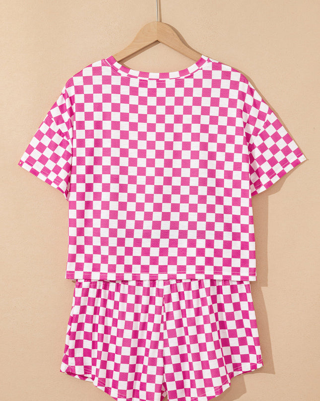 Checker T-Shirt & High Waist Skort Set