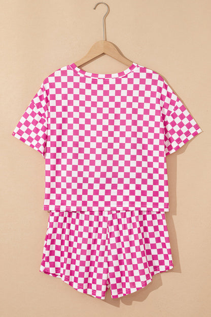 Checker T-Shirt &amp; High Waist Skort Set
