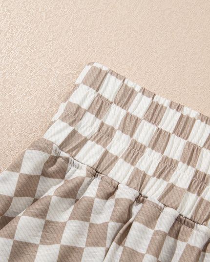 Checker T-Shirt & High Waist Skort Set