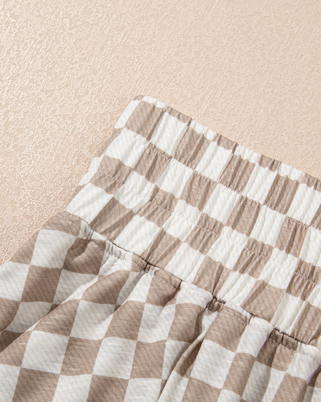 Checker T-Shirt & High Waist Skort Set