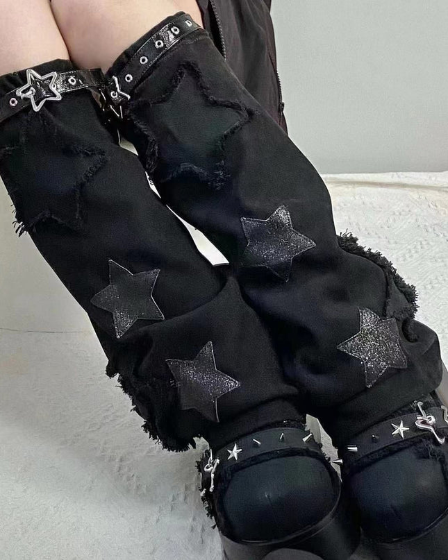 Wear Leg Warmer Black Denim Leg Warmer