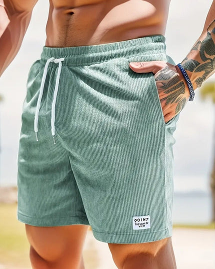 Lace-up Drawstring Shorts Summer Corduroy Sports Short Pants Mens Clothing