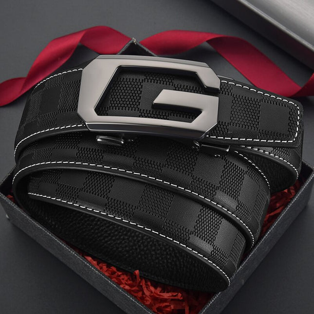 Mens Leather Belt With Lettering