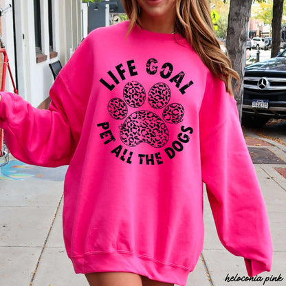 Pet All The Dogs Leopard Paw Sweatshirt 9 Colors S-3X