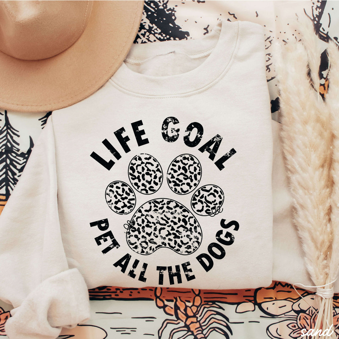 Pet All The Dogs Leopard Paw Sweatshirt 9 Colors S-3X