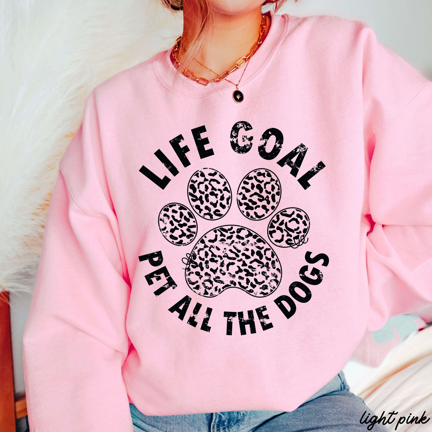 Pet All The Dogs Leopard Paw Sweatshirt 9 Colors S-3X