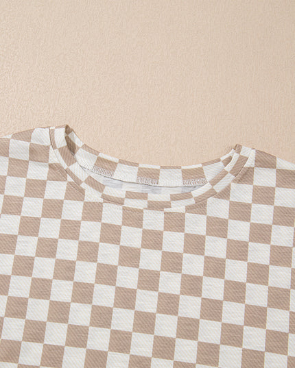 Checker T-Shirt & High Waist Skort Set