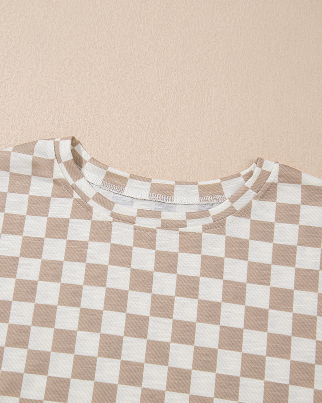 Checker T-Shirt & High Waist Skort Set