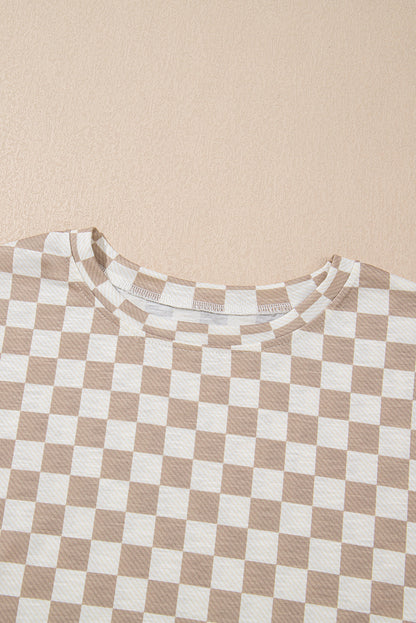 Checker T-Shirt &amp; High Waist Skort Set