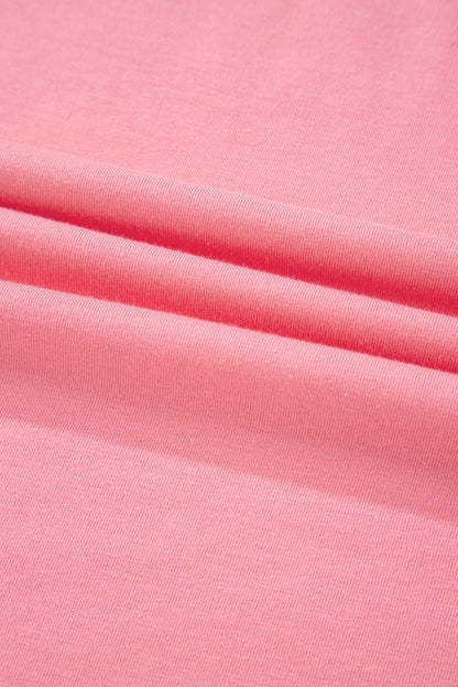 Solid Frilled Hem Short Sleeve T-Shirt