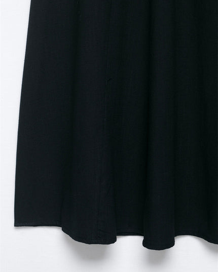Belt Linen Blend Midi Skirt Skirt