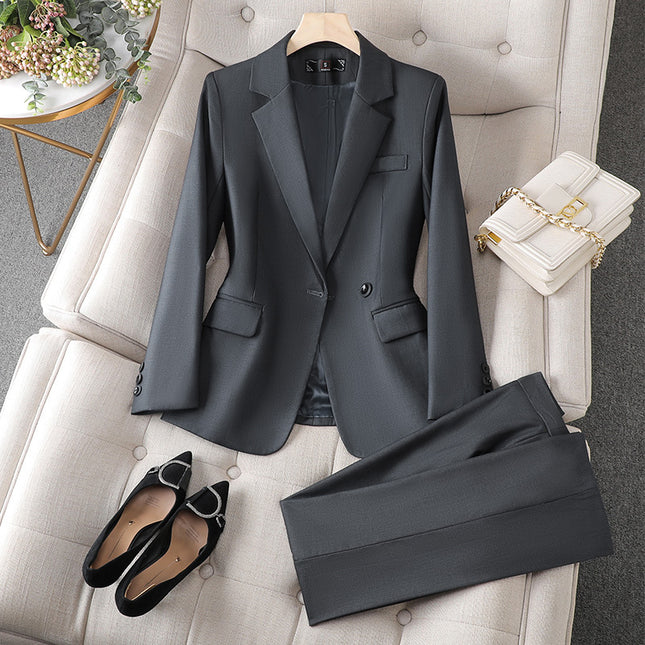 The Professional Commuter Set Includes A Long-sleeve Blazer And Trousers