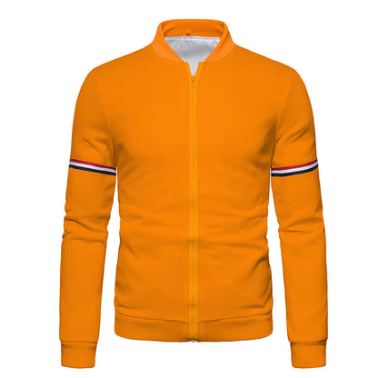 British Ribbon Stand Collar Mens Jacket