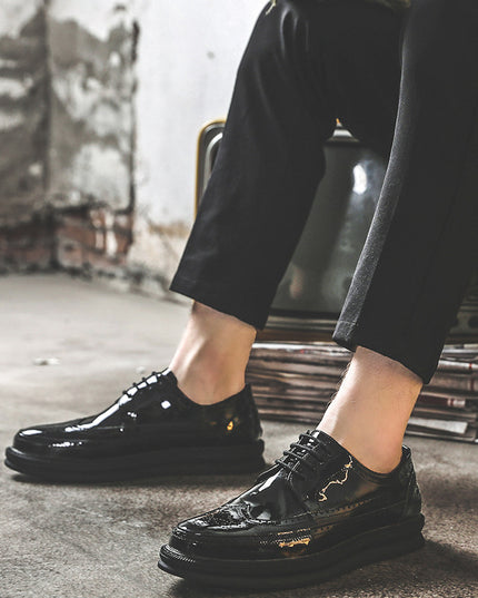 Mens Business Casual Korean Style Trendy British Mens Shoes