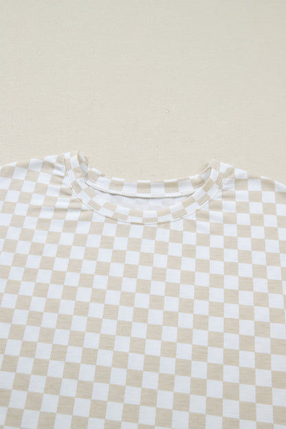 Checker Short Sleeve Tee &amp; Pants Lounge Set
