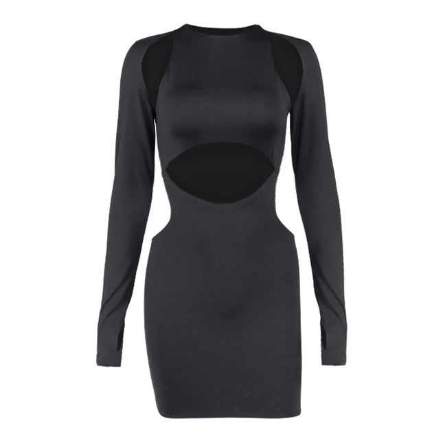 Fashion Solid Color Hollow Out Waist Bag Hip Skirt European And American Dresses