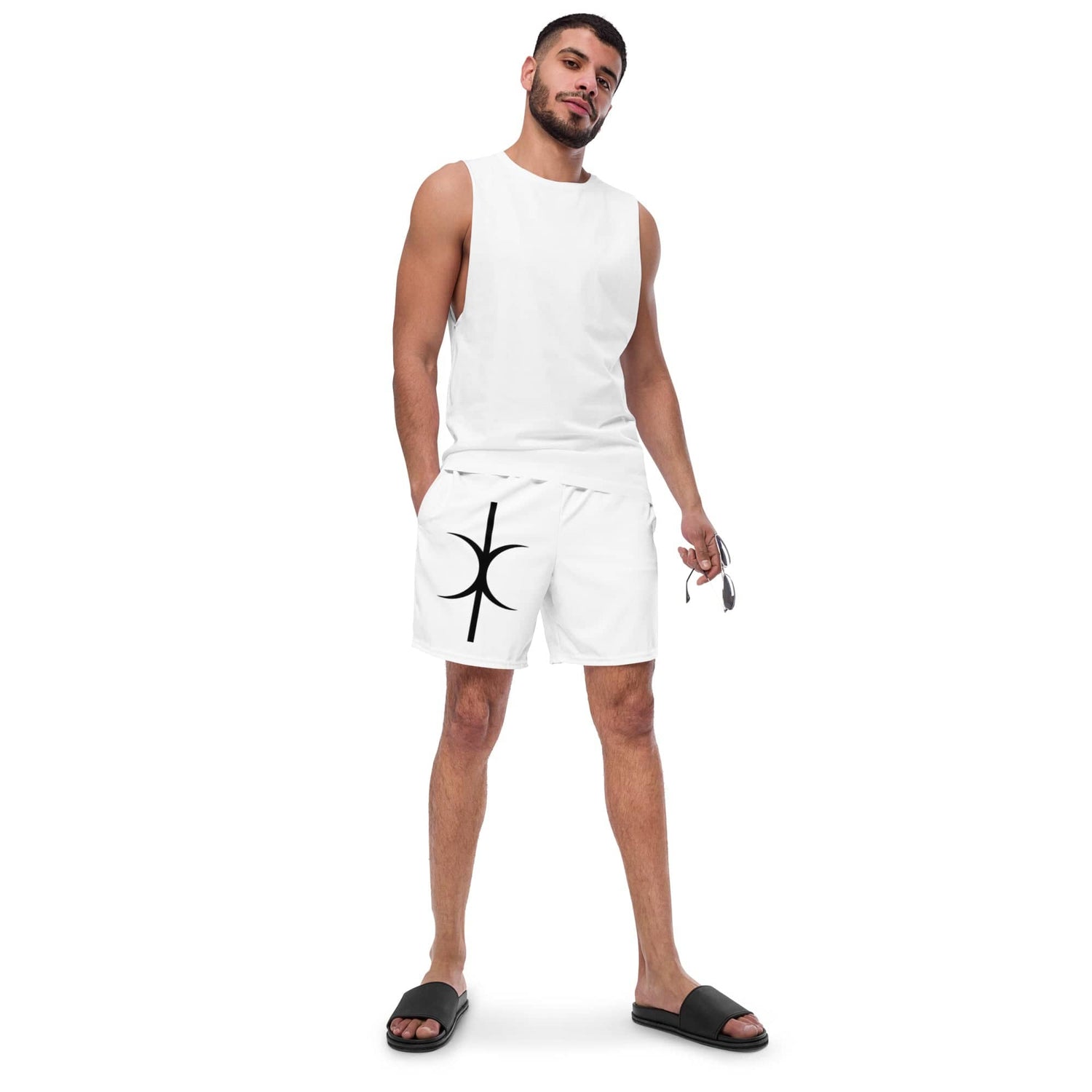 Hands of Eris Swim Trunks | Unique White Shorts