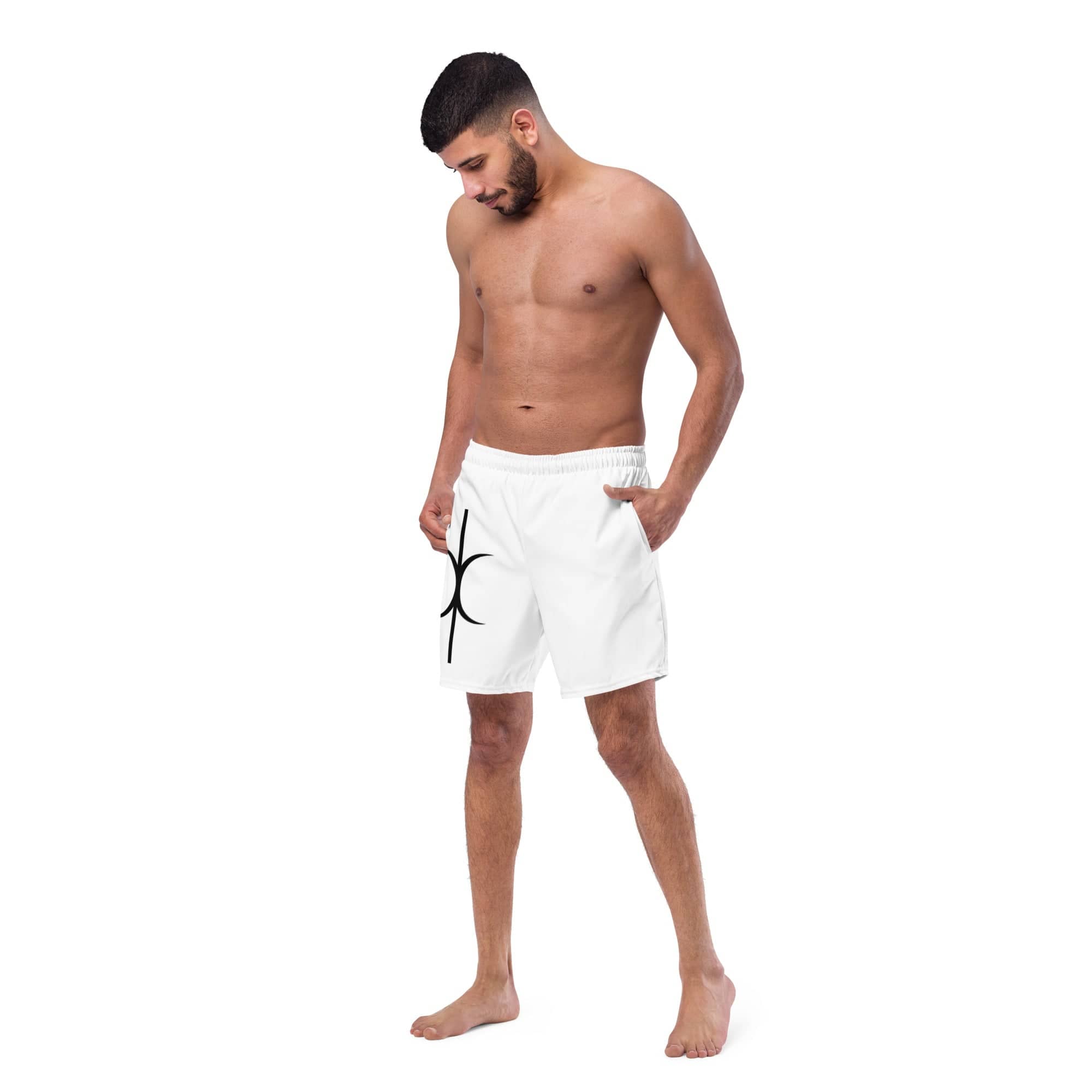 Hands of Eris Swim Trunks | Unique White Shorts