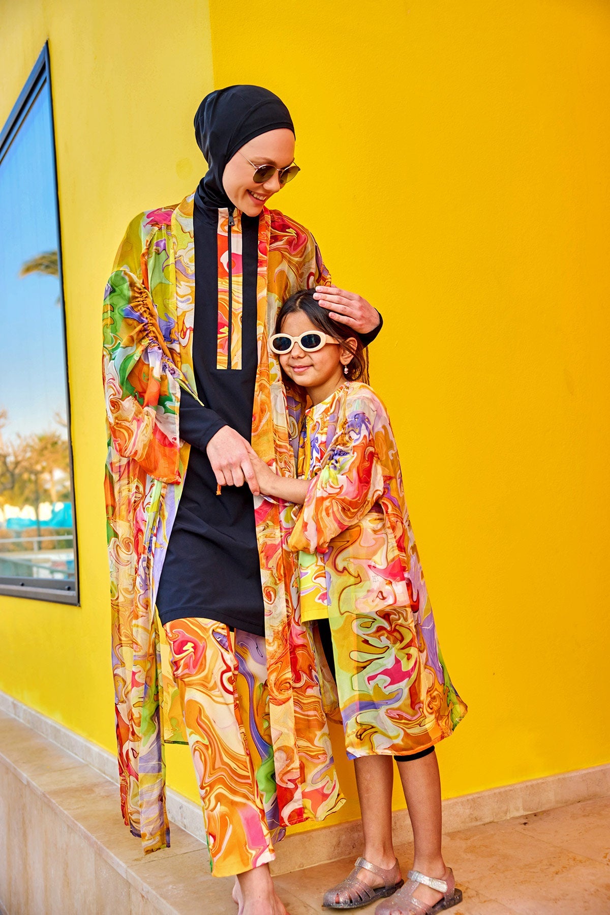 Marina Girls Beach Cover Up Chiffon Kimono Colorful - CP2504